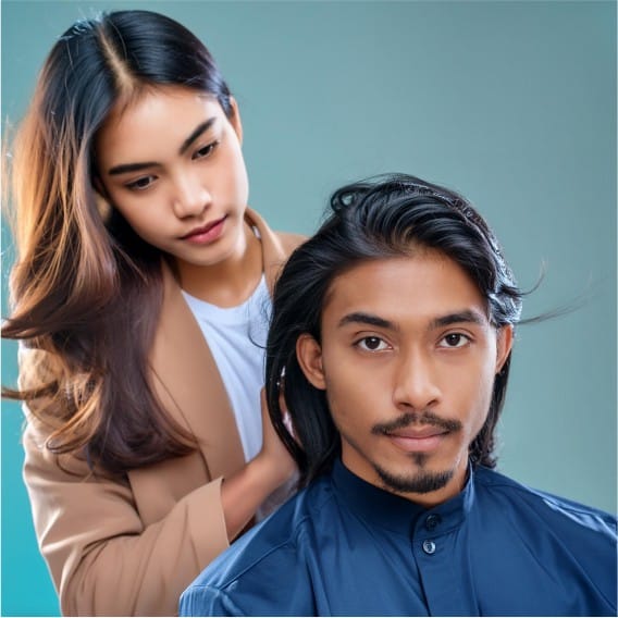 Hairstyle lady barber